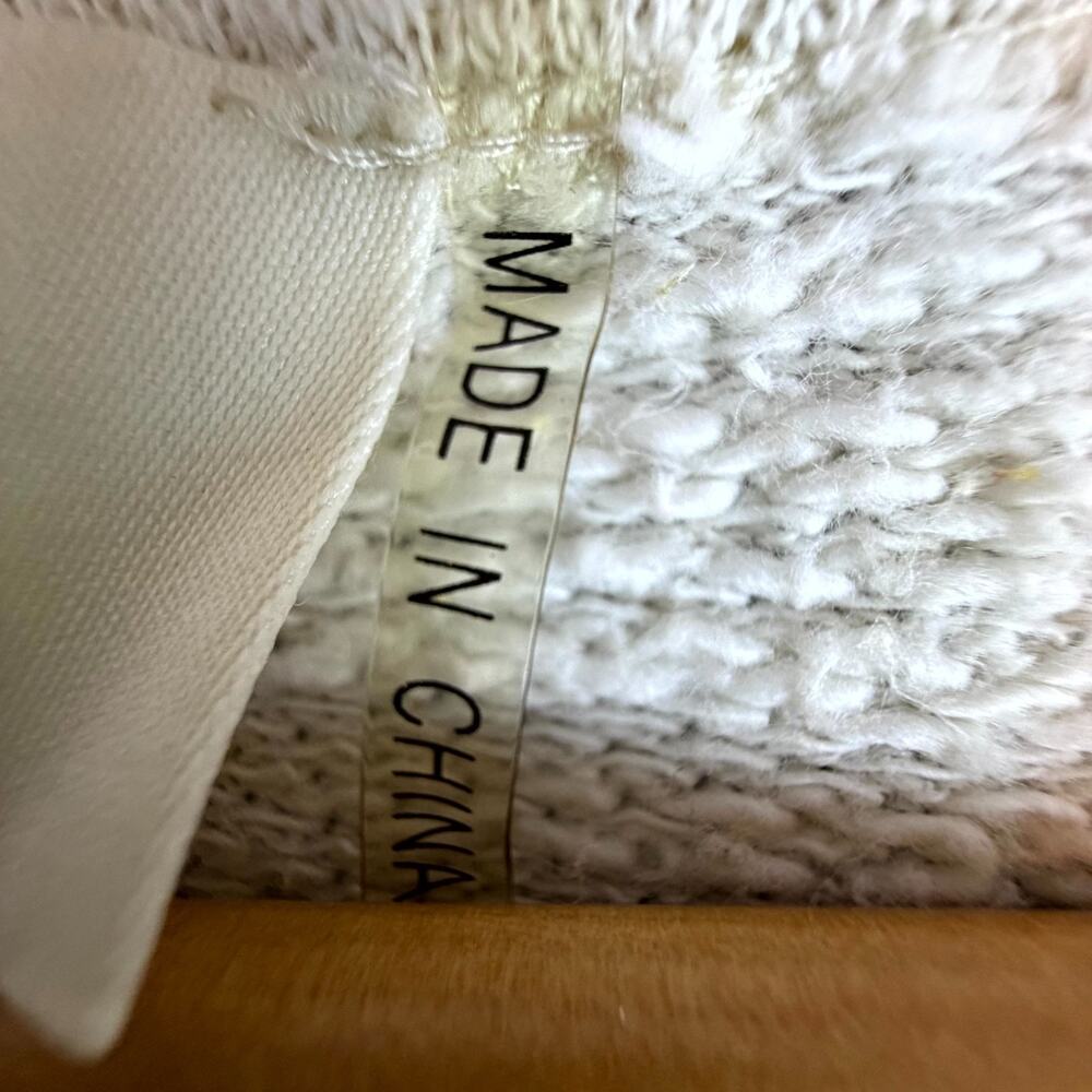 Storia Knit Top Womens Medium White Yellow Coastal Scandi Natural French Girl - Picture 7 of 7